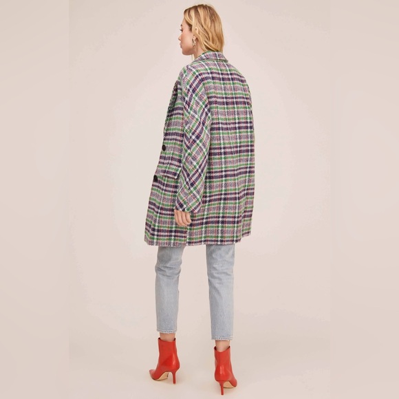 ASTR The Label Keller Plaid Wool Blend Coat Size Large - Picture 7 of 15